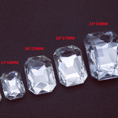 尖底长方形白色透明水钻玻璃钻鞋 子衣服补钻贴钻亮钻DIY饰品配件