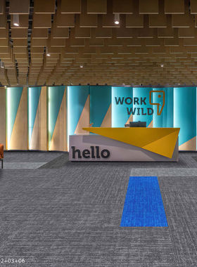 道成DC111办公商务丙纶提花PVC长条地毯彩色家用抗污耐磨跳色拼块