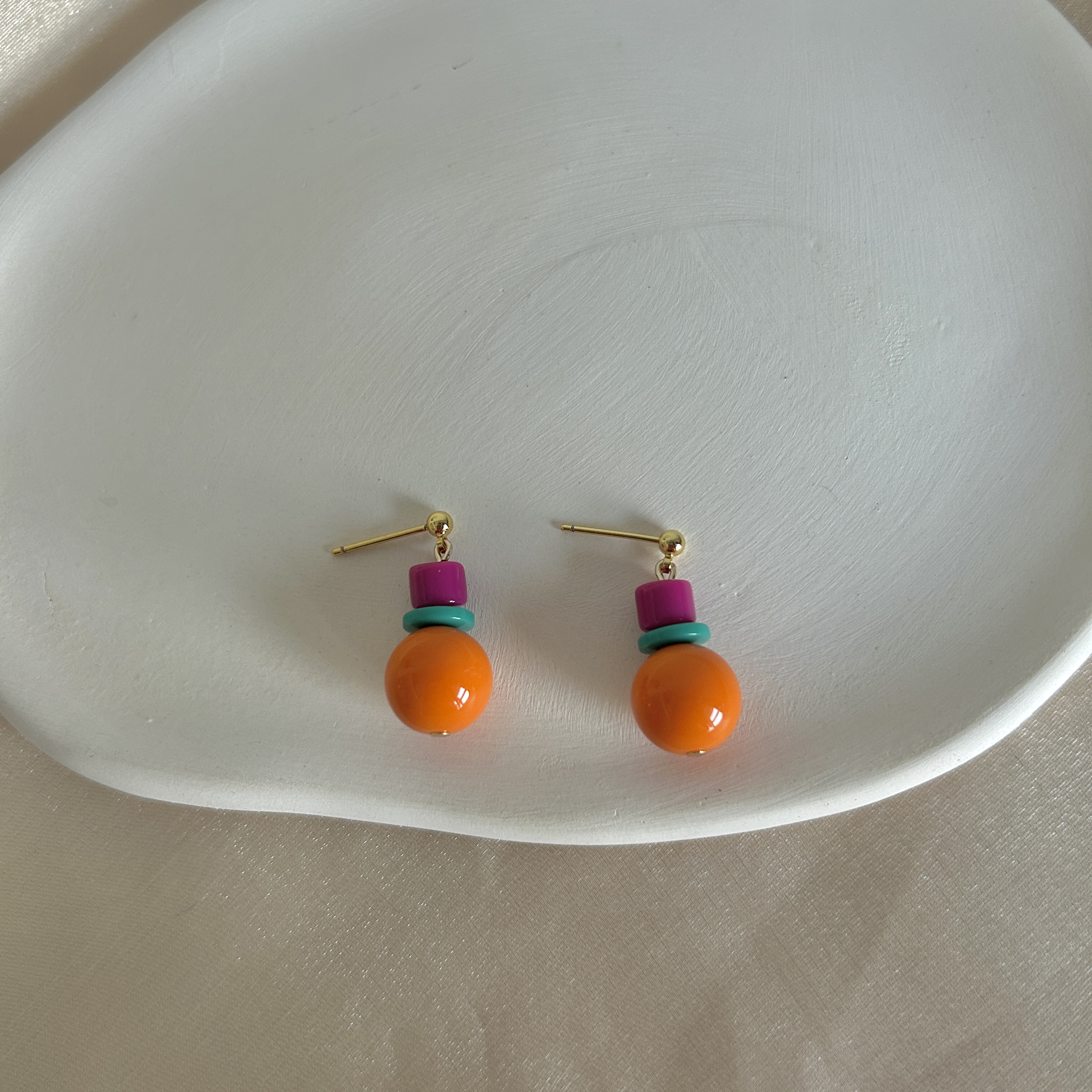 枝头爆米花童趣风耳环