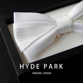 结婚婚礼新郎礼服领结白色高级感男士 海德公园 风琴 蝴蝶结领花