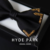 新郎结婚黑色领结男高级感西装 海德公园 金麦穗 礼服领部配饰