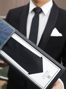 海德公园原创结婚婚礼新郎伴郎伴手礼盒纯色商务英伦韩版黑色领带