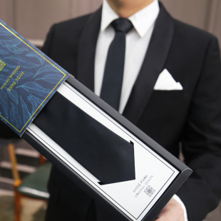 海德公园原创结婚婚礼新郎伴郎伴手礼盒纯色商务英伦韩版黑色领带