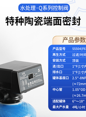过滤阀55504(F67Q1) 55604(F67Q3)润新水处理阀头每小时4吨流量阀