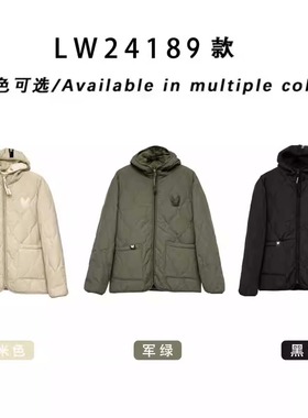 法斗秋冬新款加绒加厚连帽葫芦格棉服LW24189男女同款保暖外套