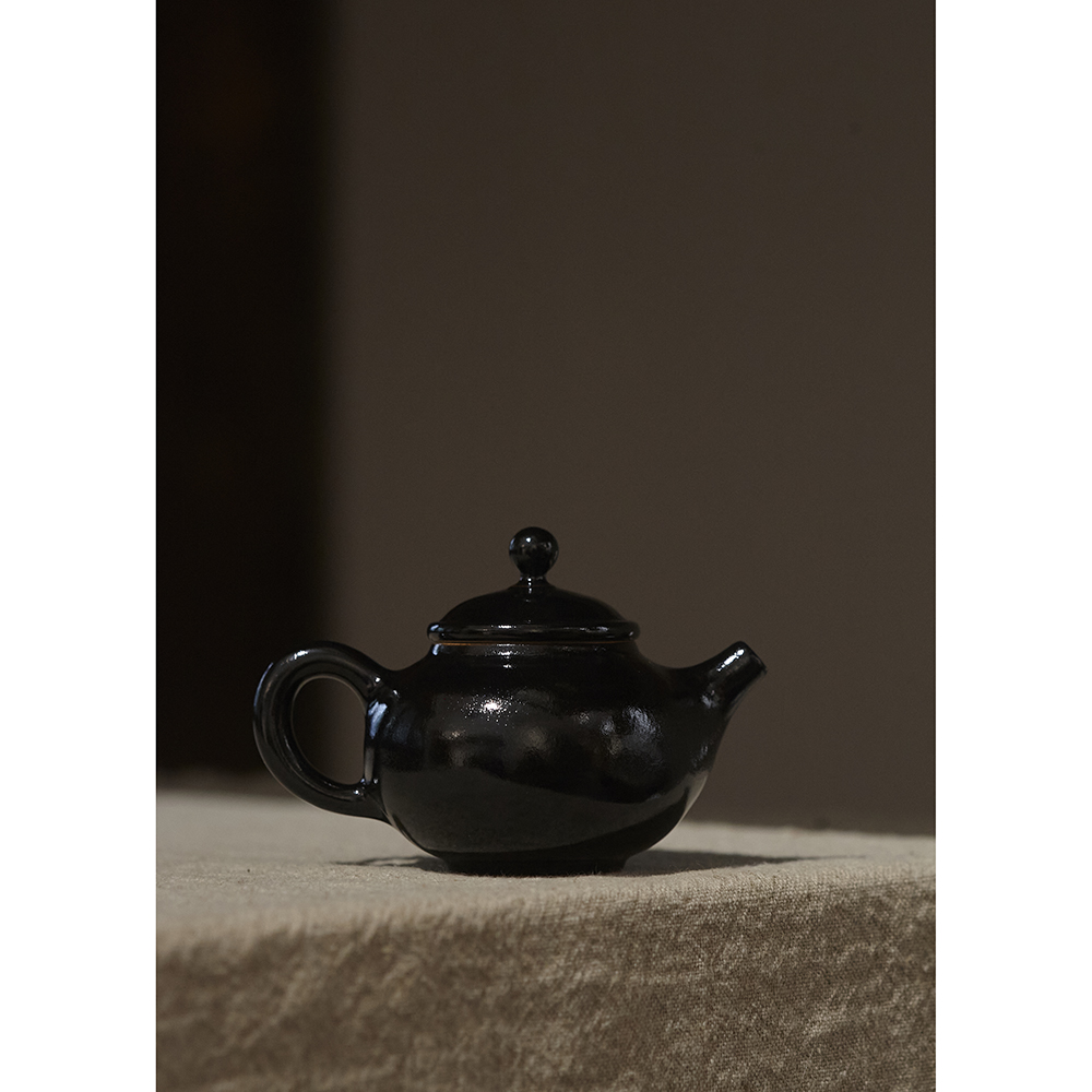 吉州窑原矿黑釉素黑壶 泡茶手工壶 江岸与玄 满水容量约160ml