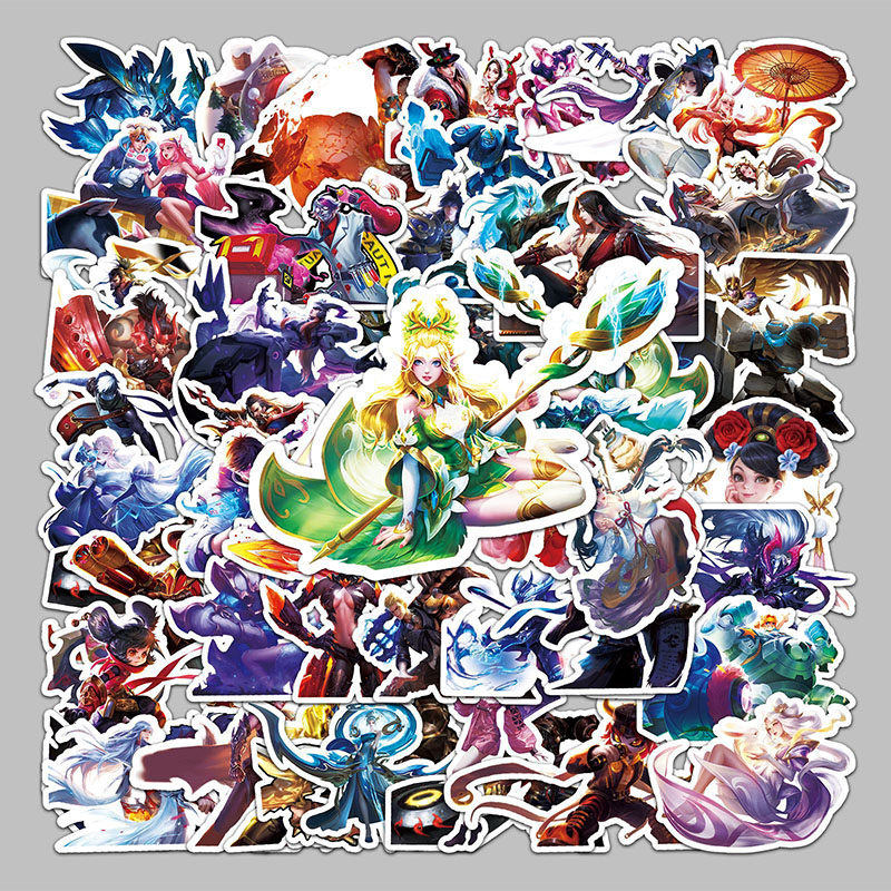 100张王者荣耀游戏贴纸热门游戏英雄角色周边精美手账装饰贴画