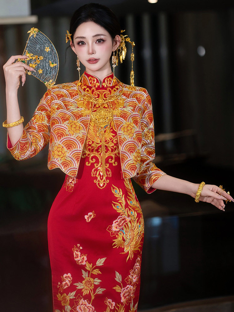 旗袍秀禾服新中式新娘结婚礼服2026新款龙凤刺绣敬酒服出阁服嫁衣