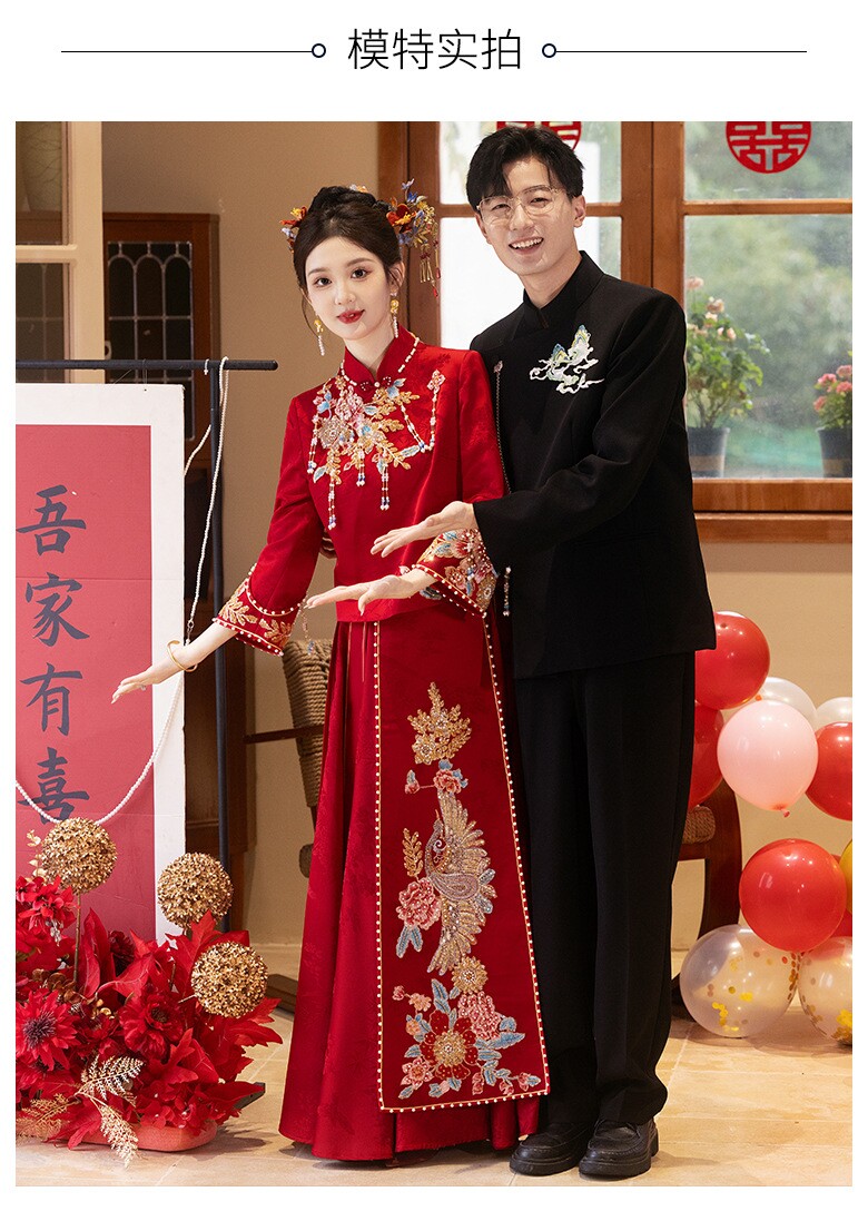 新中式秀禾服新娘婚服2025新款高端红色敬酒服出阁礼服结婚嫁衣女