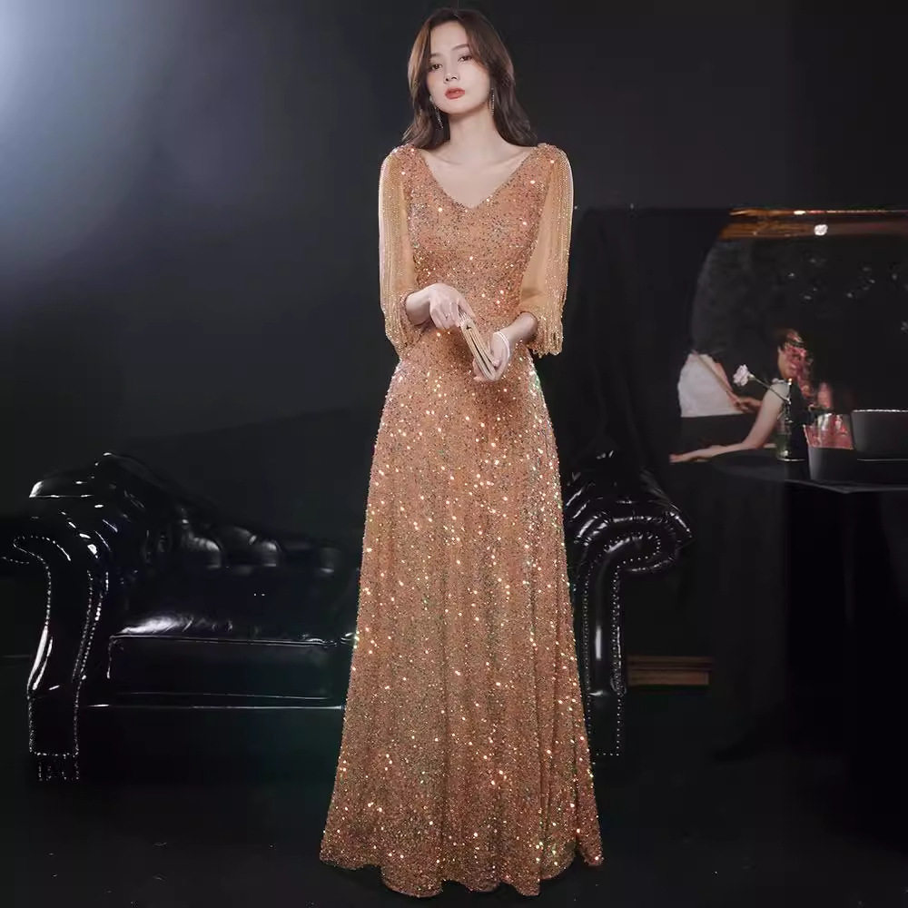 晚礼服订婚2025新款主持人演出服