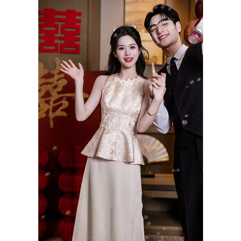 2025新款新娘风晨敬酒服新中式订婚高级感气质绝美小个子礼服裙