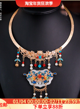 古风合金仿岫玉项圈璎珞