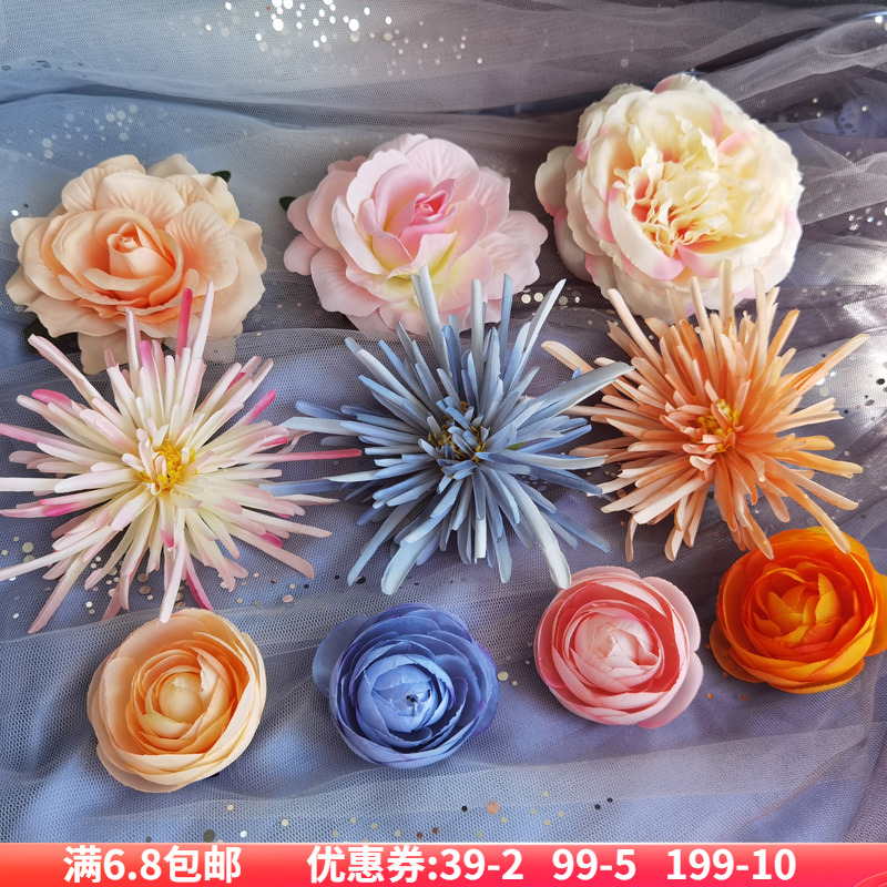 古风绢花发夹兰若庭同款蟹爪菊