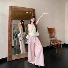 2025夏季新款高级感立体玫瑰花背心女时尚气质显瘦外穿无袖雪纺衫