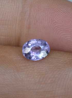 天然浅紫色蓝宝石裸石净度好满火彩5.1*6.6毫米0.98克拉特价包邮