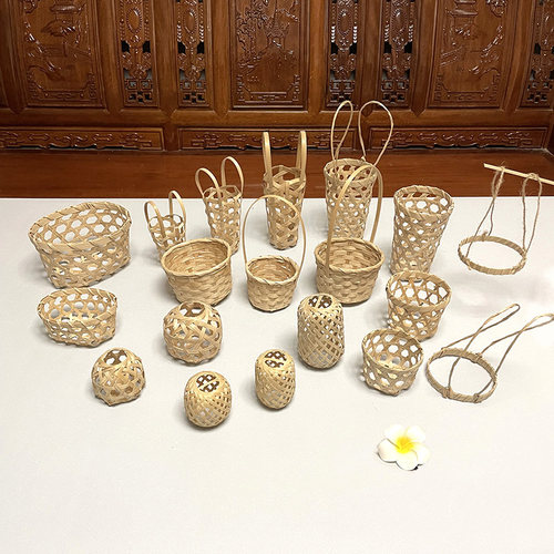 槿源竹儿手工编织竹篮竹篓