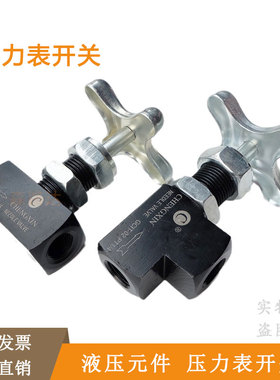 CHENGXIN液压压力表GCT02 GCLT-02I仪表截止阀门针型阀黑1/4