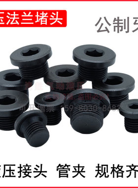 液压油堵JB1001内六角法兰堵头圆柱头喉塞油管细牙丝公制堵管闷头