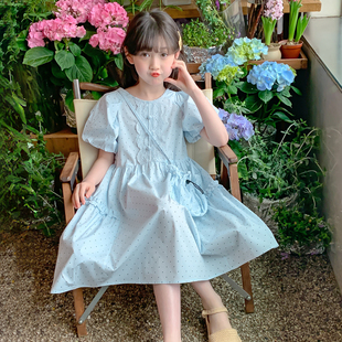 女孩甜美点缀连衣裙DY13236 CC家居控 女童连衣裙2025夏季 新款