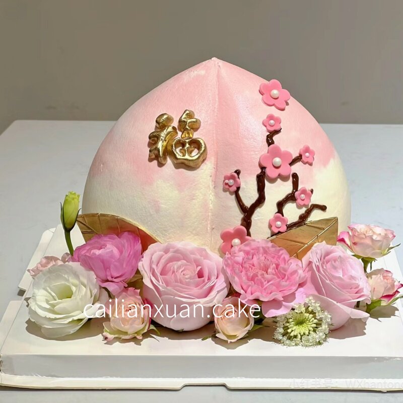 新款祝寿60岁70岁80岁寿桃生日蛋糕动物奶油新鲜水果苏州同城配送