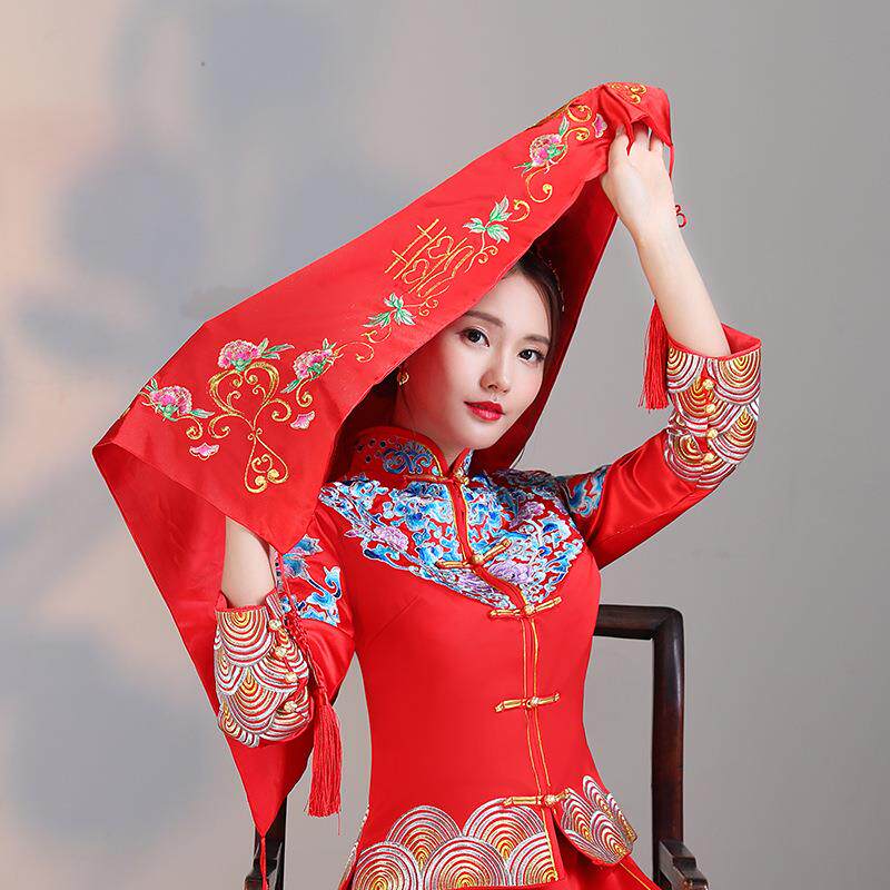 新娘结婚中式秀禾红盖头绣花喜盖喜帕蒙头巾流苏头纱古装礼服盖头在类目 女装/女士精品, 婚纱/旗袍/礼服, 婚纱中 - 来自Buy2taobao.com提供专业的淘宝代购服务