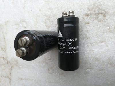 拆机 德国原产西门子 S+M 25V 33000UF 发烧滤波电容 螺丝脚电容