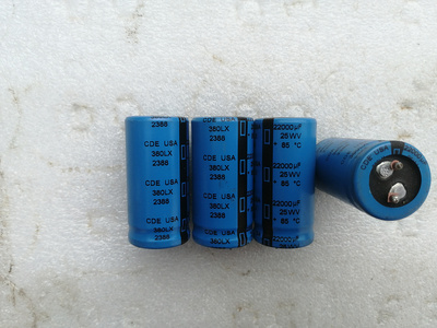 拆机 美国CDE 380LX系列 25V 22000UF 胆机灯丝滤波电解电容