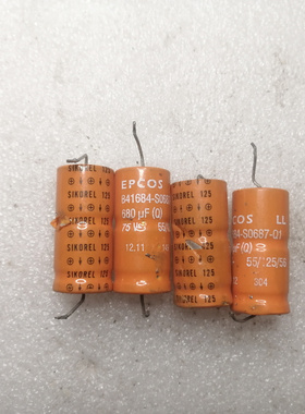 西门子EPCOS SIKOREL系列Q级 橙色长寿命 75v 680uf 轴向发烧电容