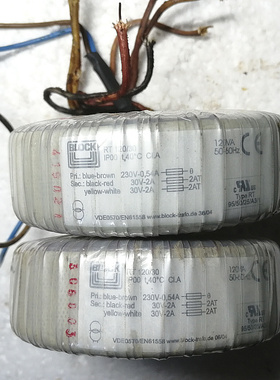 德国BLOCK 进口环形变压器 功率120W 输入230V 输出双30V 进口牛