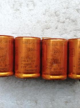 拆机 德国金色 ROE DIN41238系列 200V 680UF 发烧电解电容