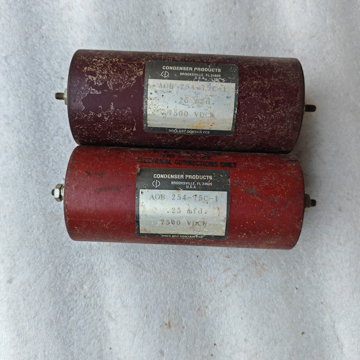 美国油浸发烧耦合电容 7500V 0.25UF 电木壳高压轴向电容 1对价