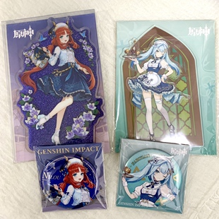 原神周边韩国cafe甜品店联动限定吧唧徽章gigo流沙立牌妮露珐露珊