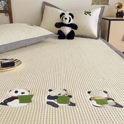 季夏水凉款感冰豆席8674凉件套2025新丝单人软空调床席豆子机垫可