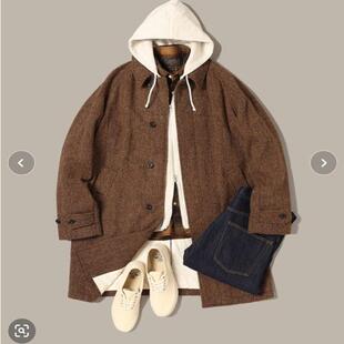 殿堂级plus新款 拼接格羊毛大衣