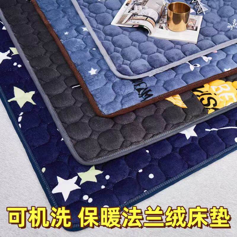 加厚法兰绒床垫家用双人榻榻米垫子学生宿舍单人床打地铺床褥睡垫