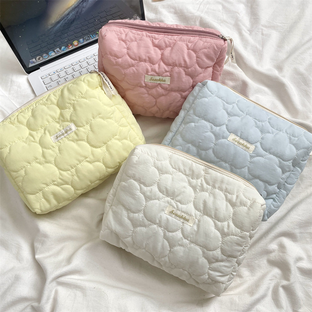 有趣琳 云朵清新绗缝手拿化妆包零钱包内胆收纳,收纳整理,化妆箱/盒,淘宝优惠券,粉丝福利购,淘宝优惠卷