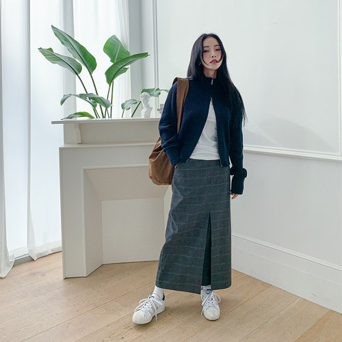 韩国stylenanda高腰格纹开衩长裙半身裙新款制作商品|msdalam kategori Butik wanita / wanita, skirt - dari Buy2taobao.com untuk memberikan perkhidmatan ejen Taobao profesional membeli