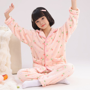 女童珊瑚绒睡衣/加厚保暖