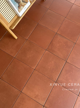 佛山复古陶土红色卫生间瓷砖仿古砖厨房阳台全瓷小方砖民宿地砖