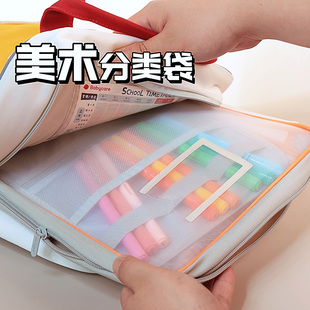 奈多美美术袋大容量防水文具袋学生手提袋考试补习收纳作业袋