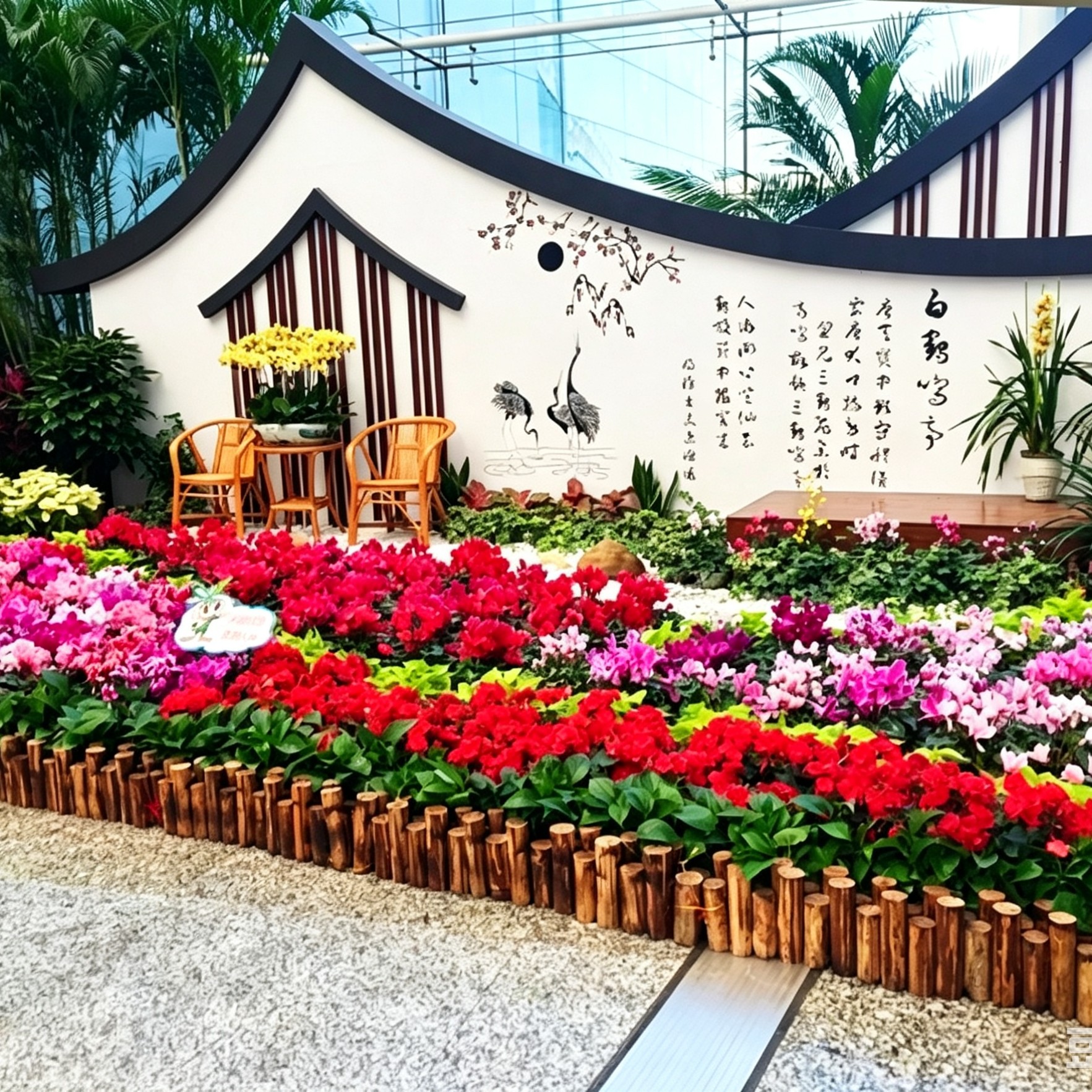 实木碳烧木桩围栏节日景观装饰阳台庭院公园户外造景百搭木串围挡