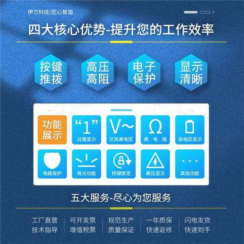 伊万新款VC60B高阻高电压数字光伏兆欧表绝缘电阻测试仪