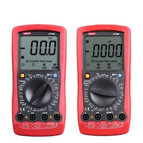 优利德UT58A/B/C/D/E数字万用表大显示屏插孔提示数显维修表