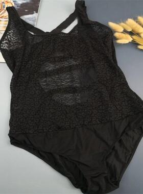 欧美性感缕空蕾丝吊带三角连本衣 可开档扣家居黑色美体小夜衣L
