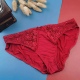 春夏法式 超薄款 低腰包臀三角裤 本命年红色冰丝女士内裤 火辣底裤