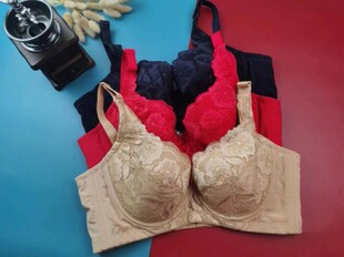 70C80C85C内销调整型文胸聚拢侧收带钢圈薄海绵垫蕾丝内衣宽背扣