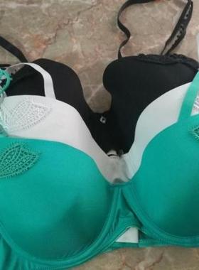 满80元免邮 薄海棉垫模杯文胸 夏季T恤文胸 黑 白 绿色80BC85BC