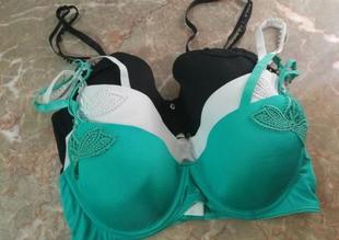 夏季 薄海棉垫模杯文胸 T恤文胸 黑 绿色80BC85BC 满80元 白 免邮