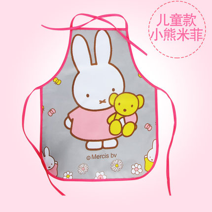 姣兰 米菲正品防水加厚 无袖防水围裙做饭厨师罩衣 儿童亲子围裙