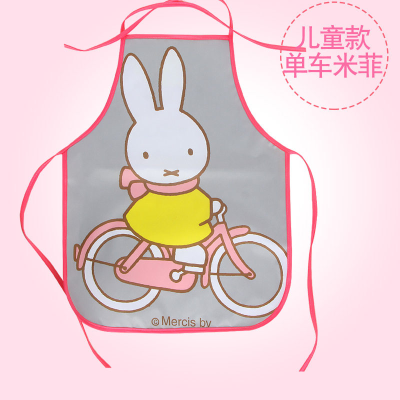 姣兰 米菲正品防水加厚 无袖防水围裙做饭厨师罩衣 儿童亲子围裙
